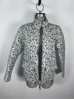 Bagatelle EUC Blue Floral Quilted Jacket